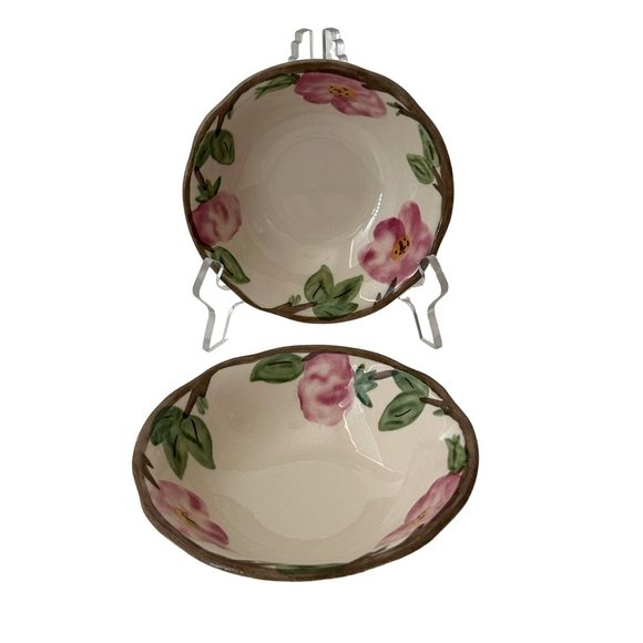 Vintage Franciscan Fruit Dessert Sauce Bowl Desert Rose England Backstamp Set 2 - Picture 1 of 9